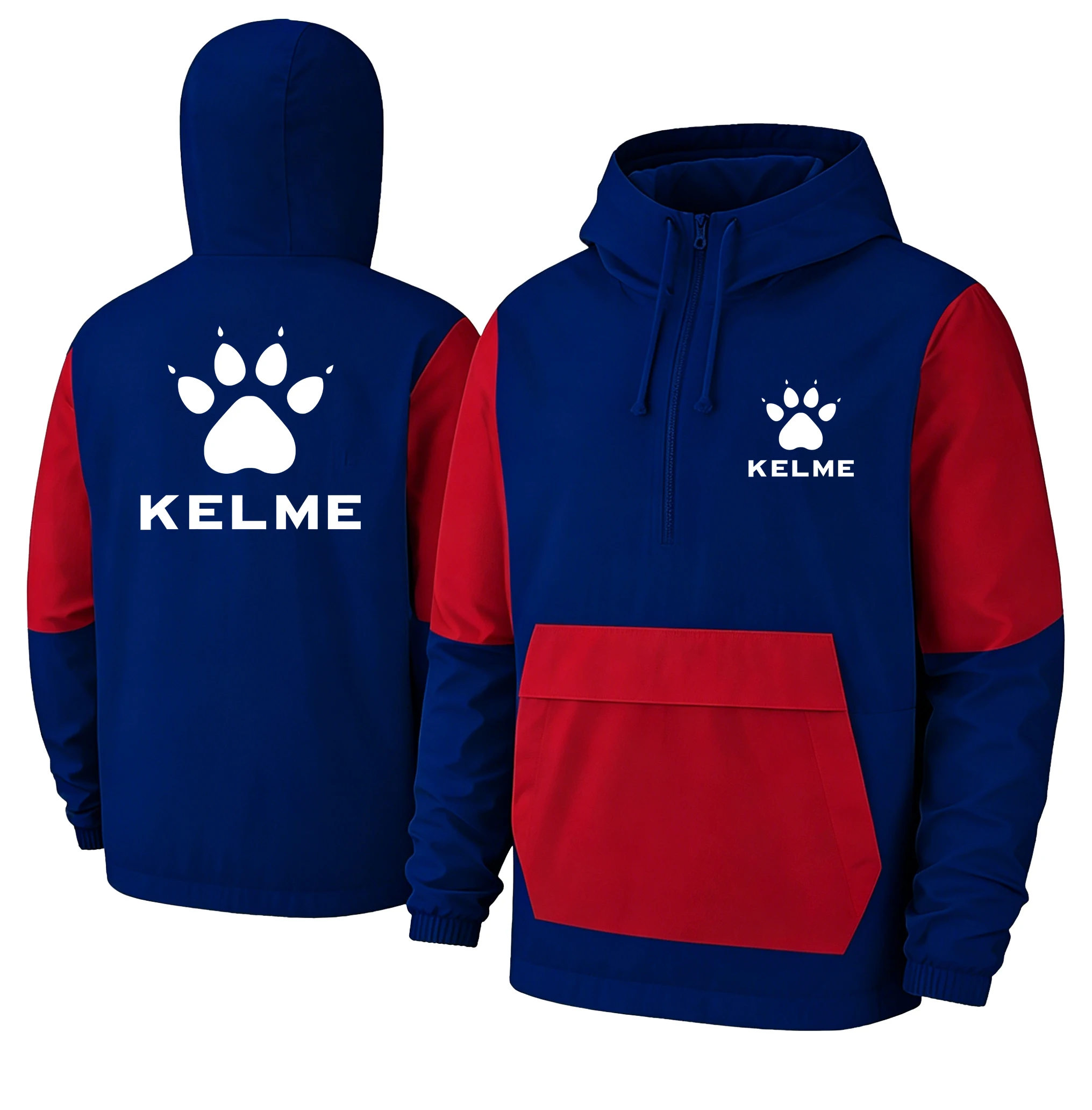 New Design Slim-Fit KELME Jacket - Men's Lightweight Coat - 3D Printed Waterproof Large Pocket Hooded Top