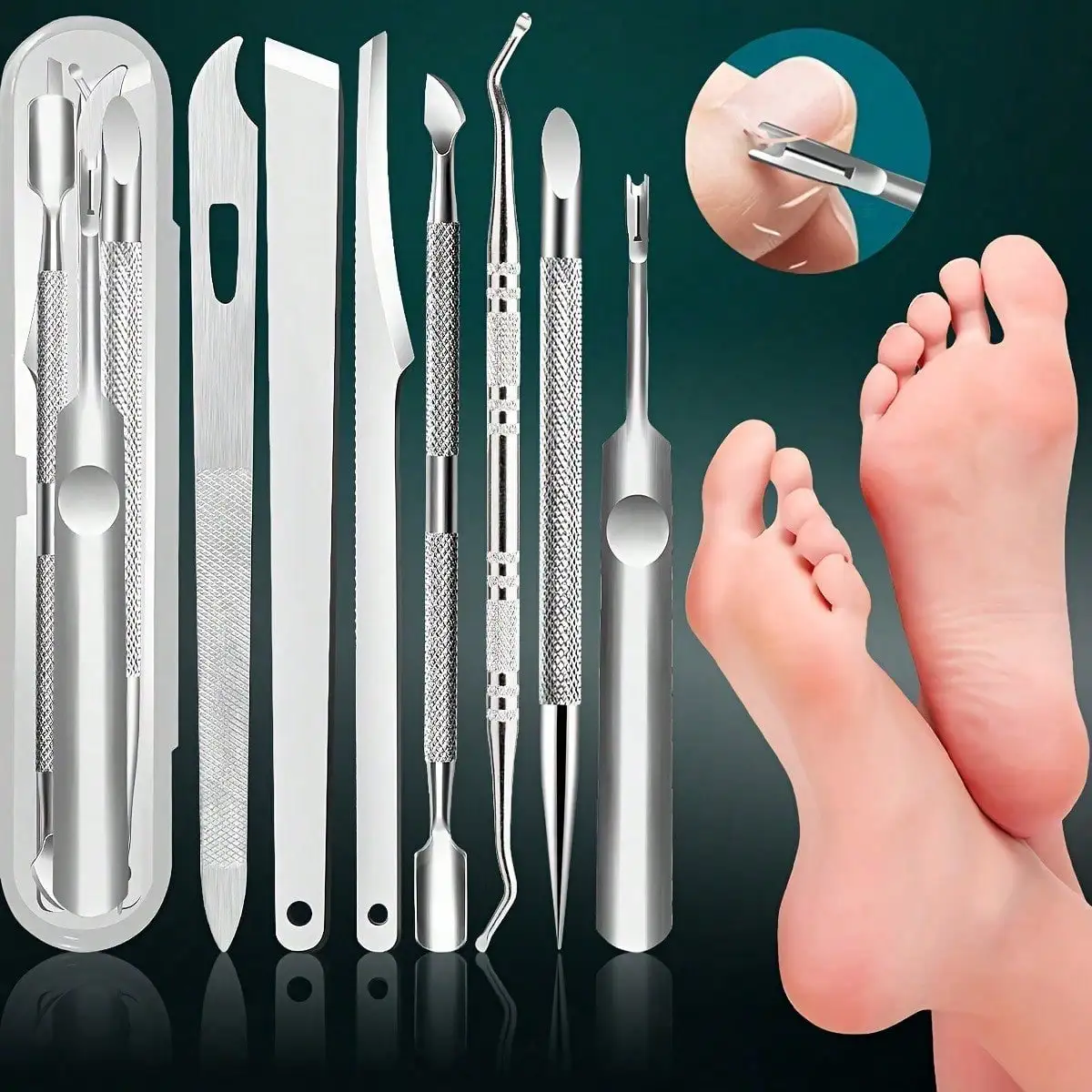 Stainless Steel Nail Care Set For Dead Skin And Calluses, Cuticle Remover Tools Kit, Precision Cutting Edge For Smooth Removal