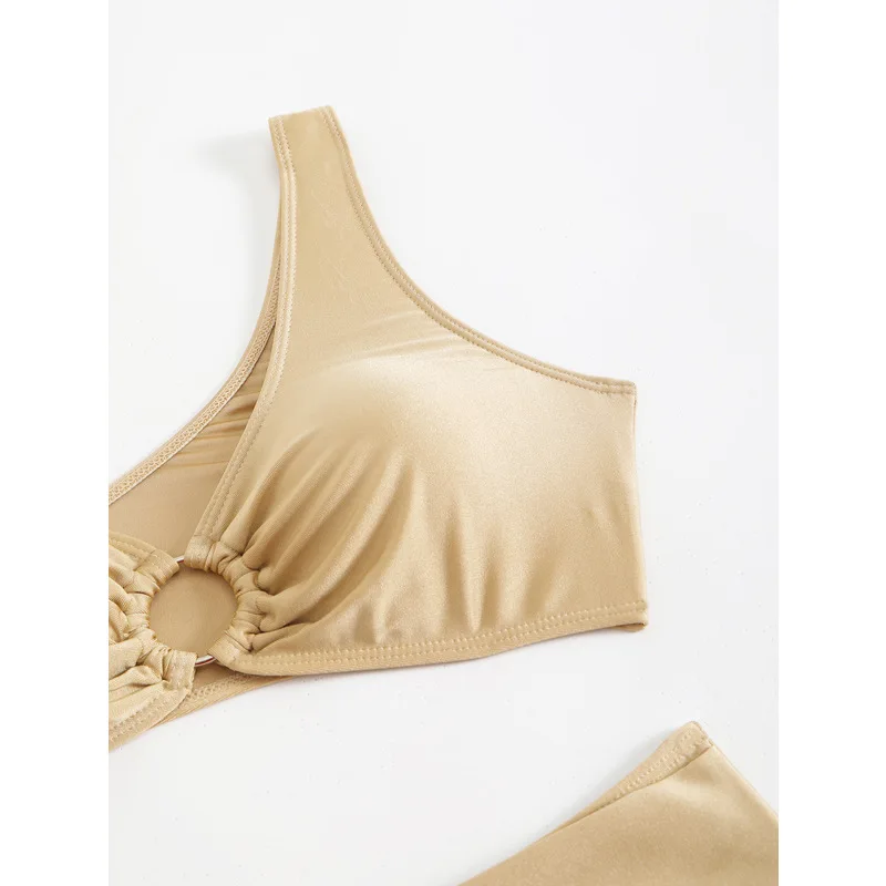 Seksowne khaki bikini na jedno ramię damskie stroje kąpielowe damskie stroje kąpielowe 2025 nowy zestaw bikini z wysokim stanem strój kąpielowy kostiumy kąpielowe Biquini