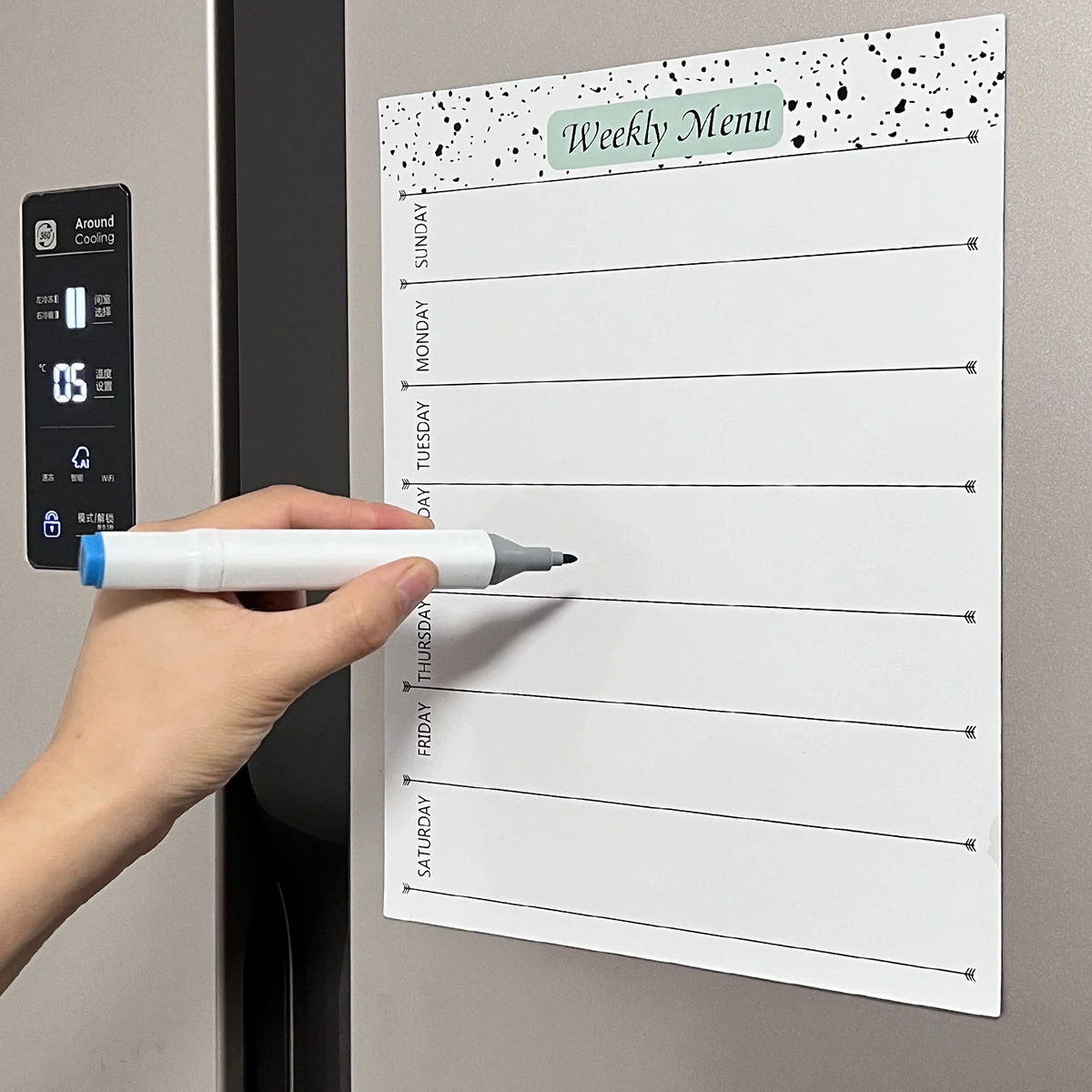 1 magnetic refrigerator sticker message board with erasable soft whiteboard sticker weekly schedule