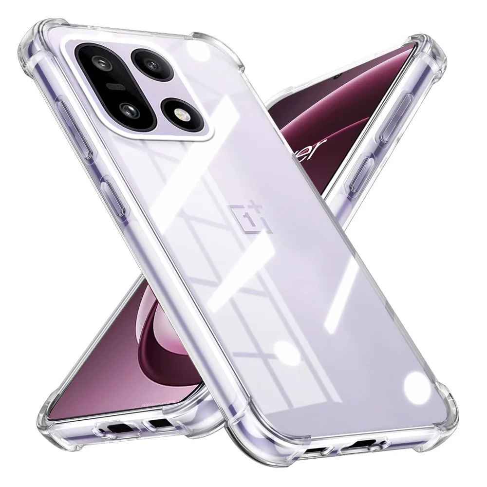 TPU Transparent Case For OnePlus 15 13 12 11 Protective Cover Four Corners Shockproof Bumper Coque Fundas