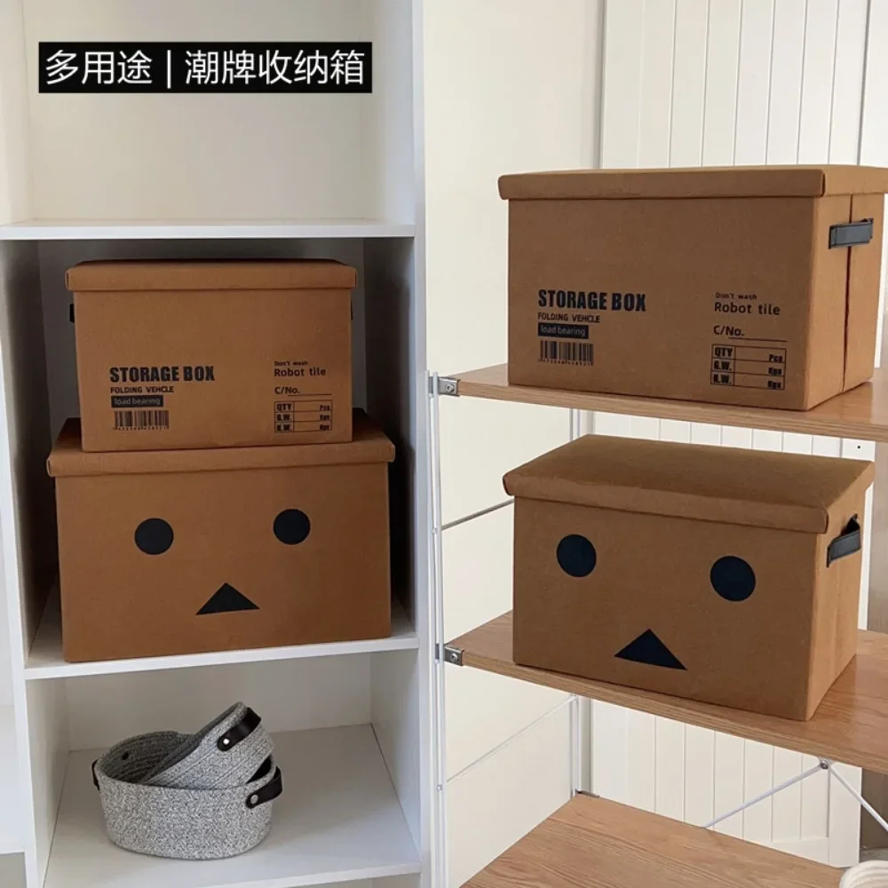 Foldable Car Storage Box with Lid, Dormitory Book Moving Storage Box, Office Outdoor Storage Box