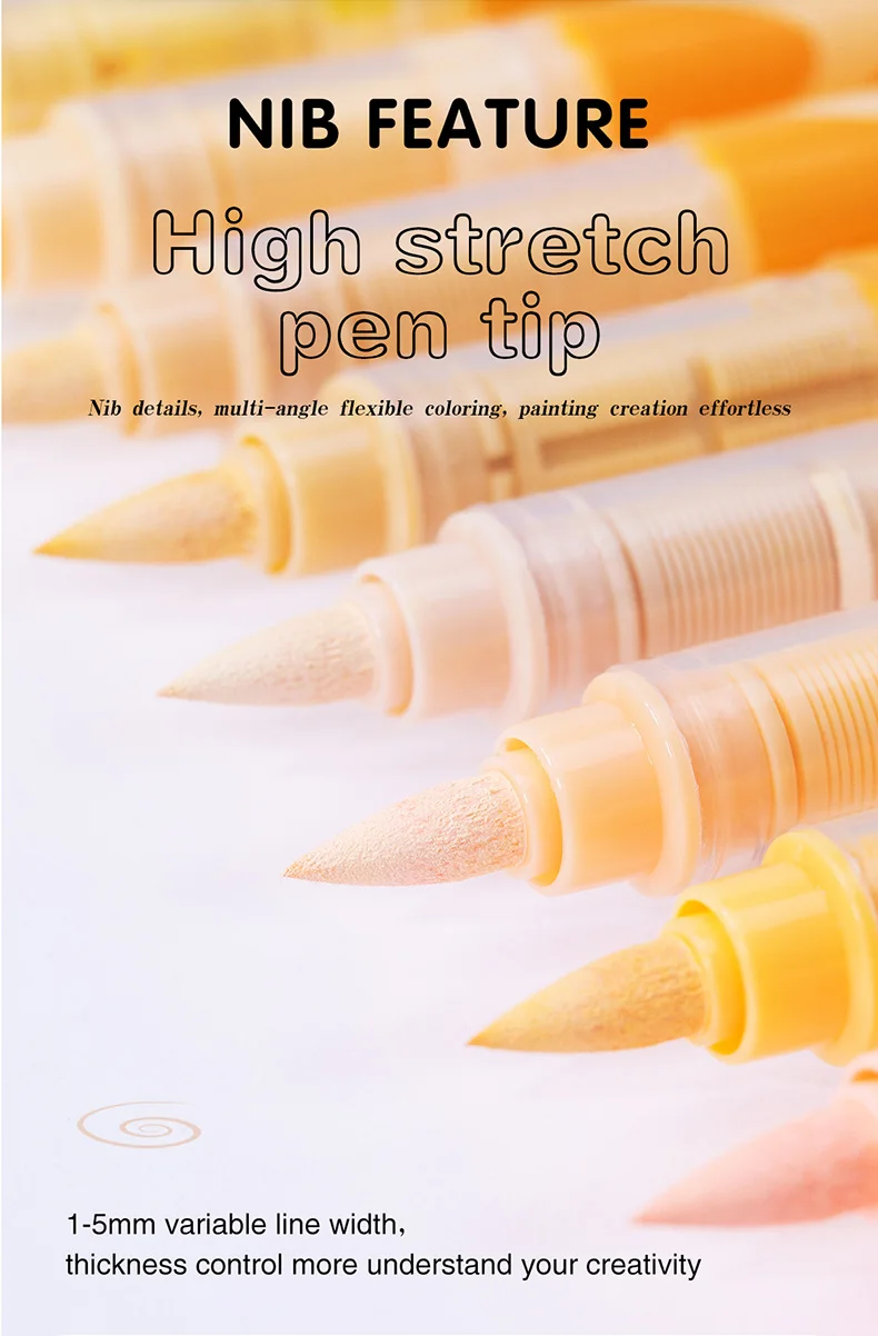 GuangNa 12-72 Farben Acryl-Marker-Stiftset mit weichen Pinseln, Hautton, Macaron-Farben, DIY handgezeichnet, Mal-Kunstmarker-Stifte, GN.8201F/M – Detail 22