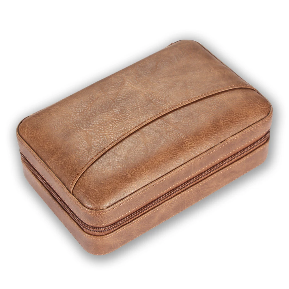 

Travel Cigar Case Leather Humidor Portable Cedar Wood Cigar Humidor Box With Multiple Packet For Cigar Accessories