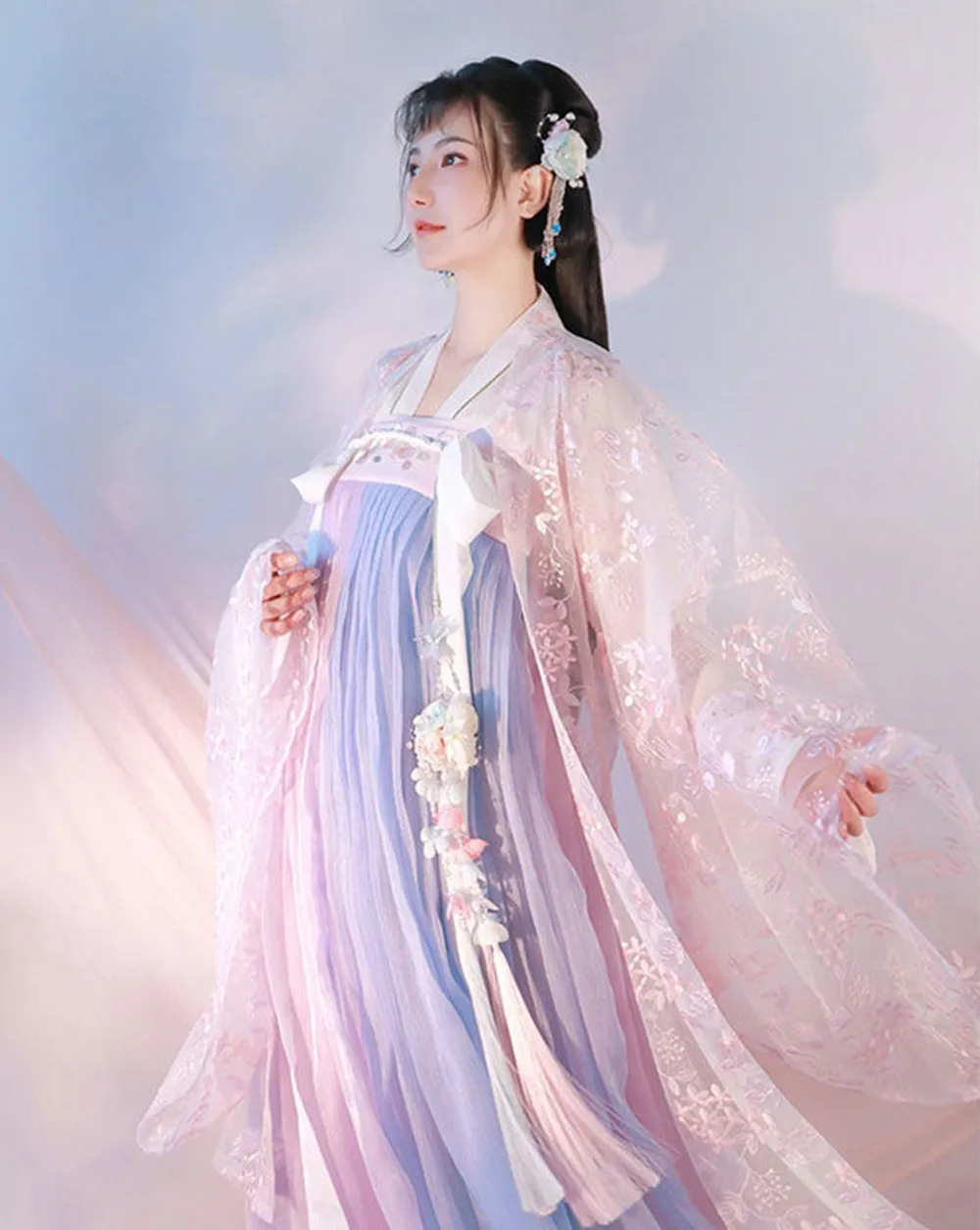 

Hanfu Женский китайский стиль старинный костюм сказочная элегантная юбка талия супер сказочная ретро одежда для выступлений старинные