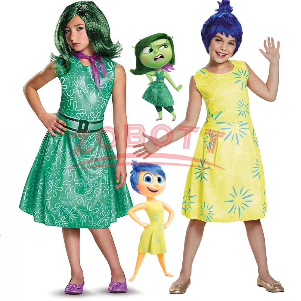 

Inside Out Cosplay Costume Inside Out 2 Cartoon Joy Disgust dress Anger Sadness Boy Girls Halloween Carnival Party Dress Up