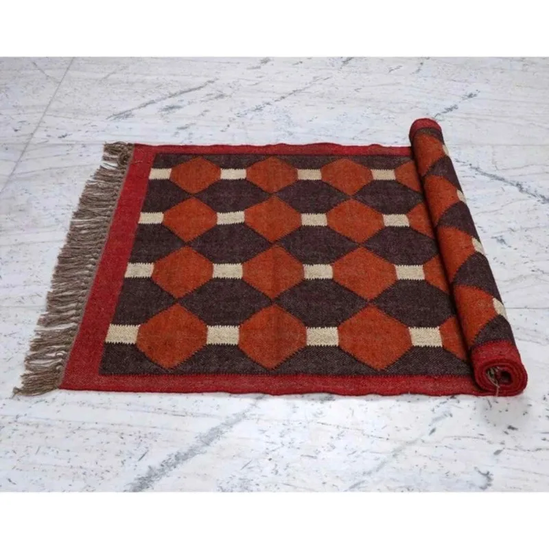 Rug Wool Jute Kilim Area Runner Rug Traditional Hallway Rug Oriental Modern Rug