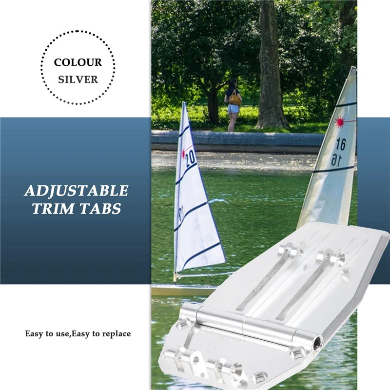 FBIL-2 Stuks Metalen Verstelbare Trim Tabs 69X57x30mm Voor Nitro Gas RC Model Boot