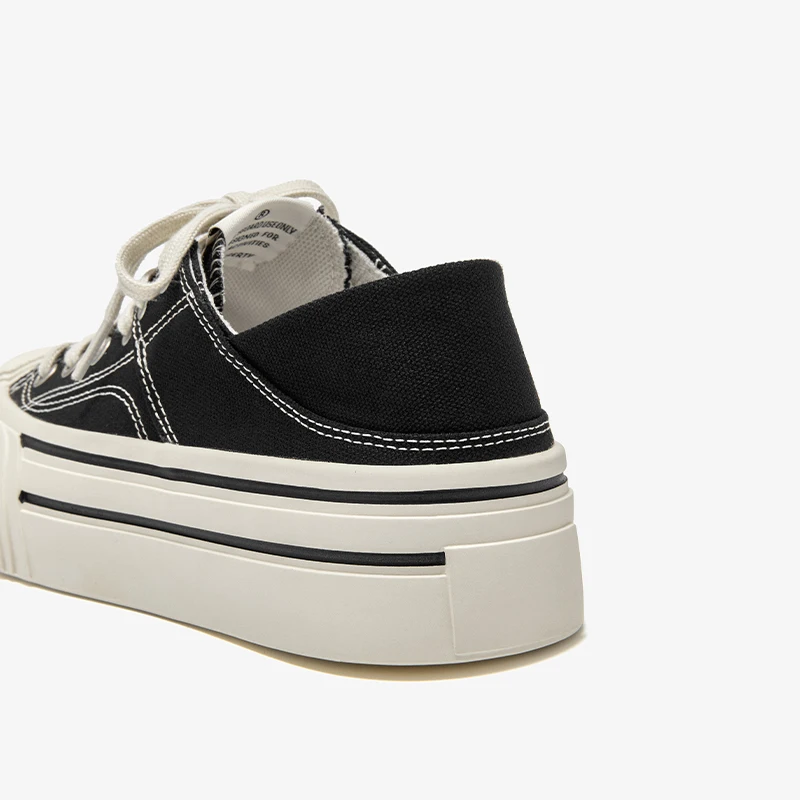 BEAUTODAY Casual Sneakers Women Round Toe Thick Sole Canvas Lace Up Mixed Colors Platform Shoes with Silver Metal Buckle 29261