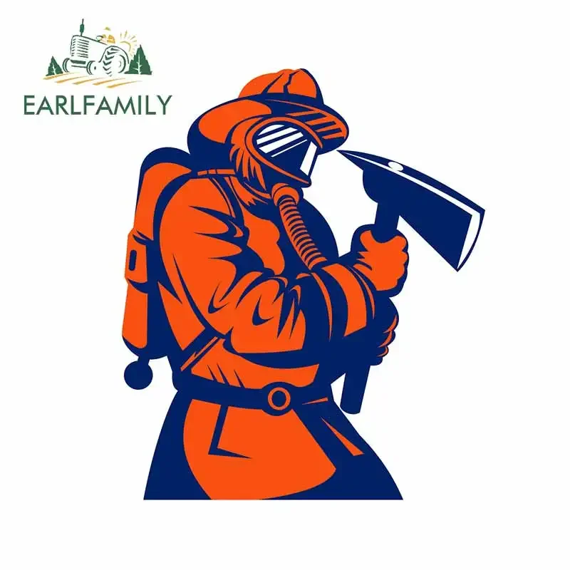 EARLFAMILY 13 سنتيمتر x 10.9 سنتيمتر لرجل الإطفاء ملصقات السيارات مكيف الهواء السيارات مائي مادة الفينيل مقاوم للماء مناسبة ل VAN RV