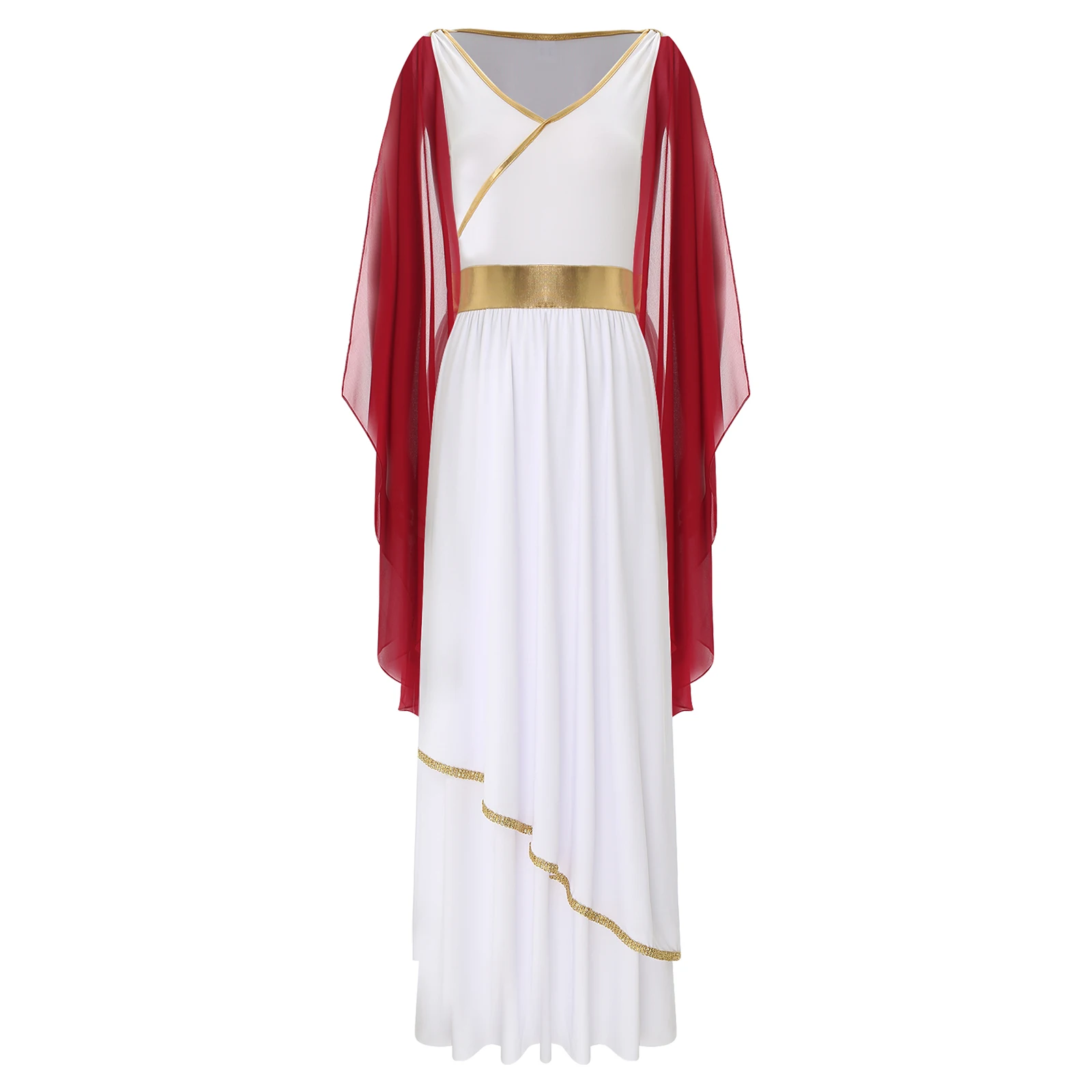 Womens Ancient Greek Princess Toga Goddesses Costume Party Grecian Sleeveless Gown Dress Shawls Patchwork Flowy Tulle Dress