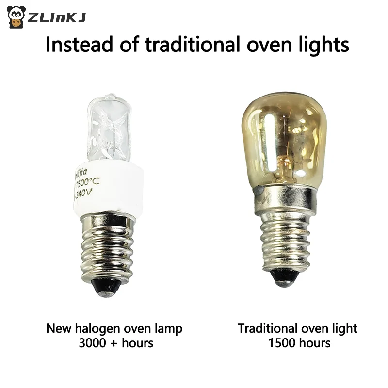 ▶1Pcs 25W/40W E14 Oven Light Bulb 220-240V Safe Halogen Oven Lamp High Temperature 500℃ Resistant Dryer Microwave Light Bulb