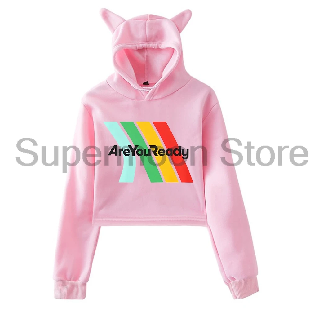 

ARC Raiders AreYouReady Hoodie 2025 Hot Game Merch Cat Ears Hooded Sweatshirt Long Sleeve Crop Top Women's Clothes