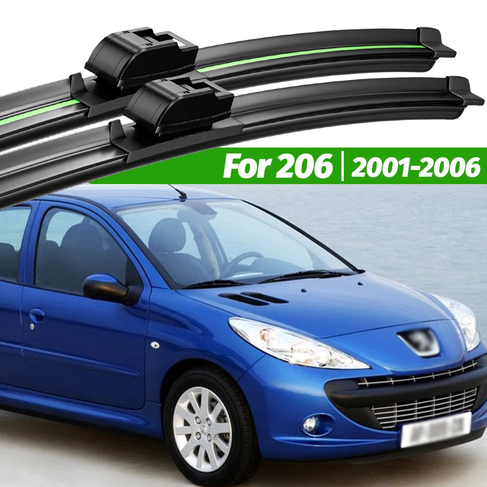 

For Peugeot 206 2001-2006 2pcs Front Windshield Wiper Blades 2002 2003 2004 2005 Windscreen Window Accessories