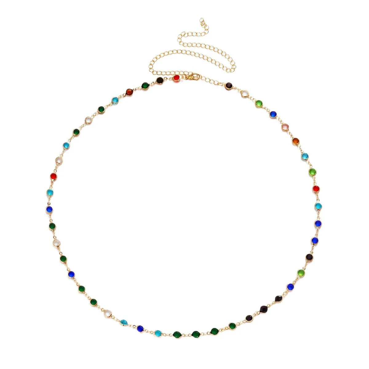 Double Layer Color Diamond Pearl Waist Chain Women's Luxury French Fashion Round Body Chain Stacking Personality Accessory 5