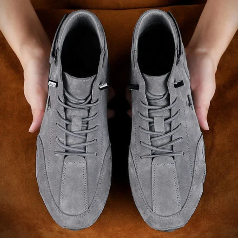 Men's Nude Boots Fashionable Stitching Lightweight Comfortable Soft Upper for Daily Wear Casual Street Style Walking Men Shoes image 3