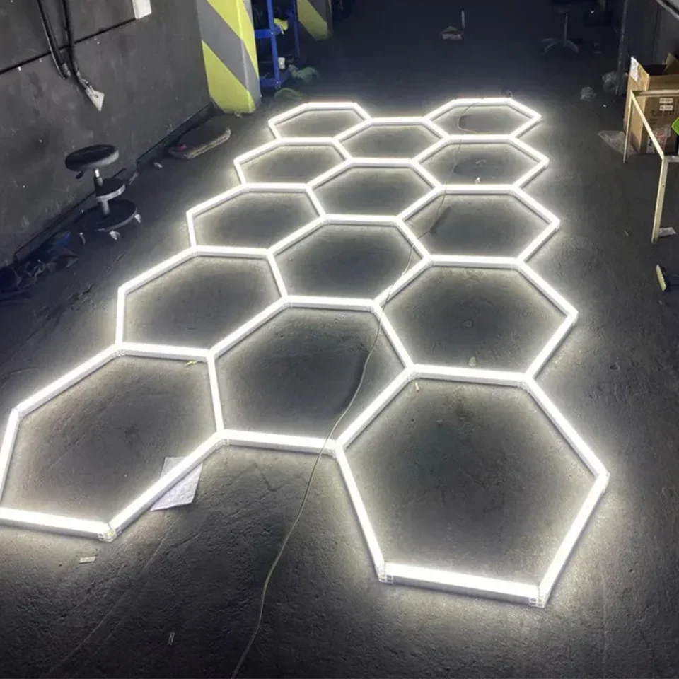 Hexagon LED Lighting Led Honeycomb Lamps 575mm Led Tube AC85-265V Ceiling Lighting For Garage Showroom Workshop Customized Gym