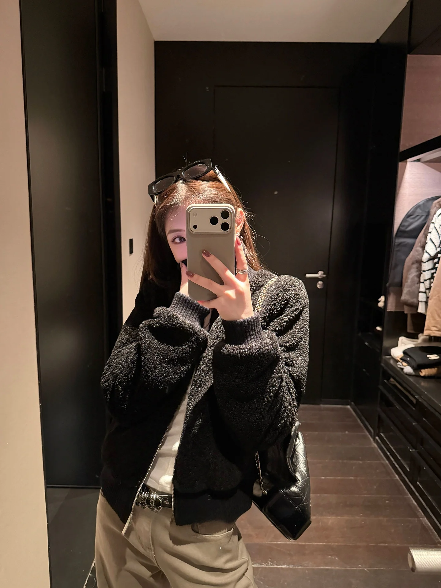 

Женская свободная куртка-пальто Heydle из овечьей шерсти, черная, с воротником-стойкой, теплая верхняя одежда, повседневная, из полиэстера, на молнии