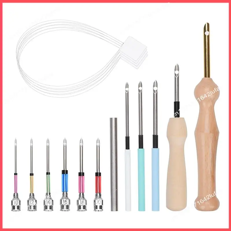 

B52C 16 шт. наборы игл для перфорации, инструмент для перфорации, набор для вышивания игл для взрослых, нить для начинающих, вышивка крестиком, сделай сам, ремесло