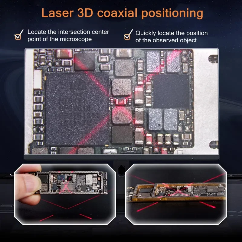 YCS Integrated Microscope LED Ring Light UV Curing Lamp  for Mobile Phones PCB Repair Tools Set 3D Positioning Light Source