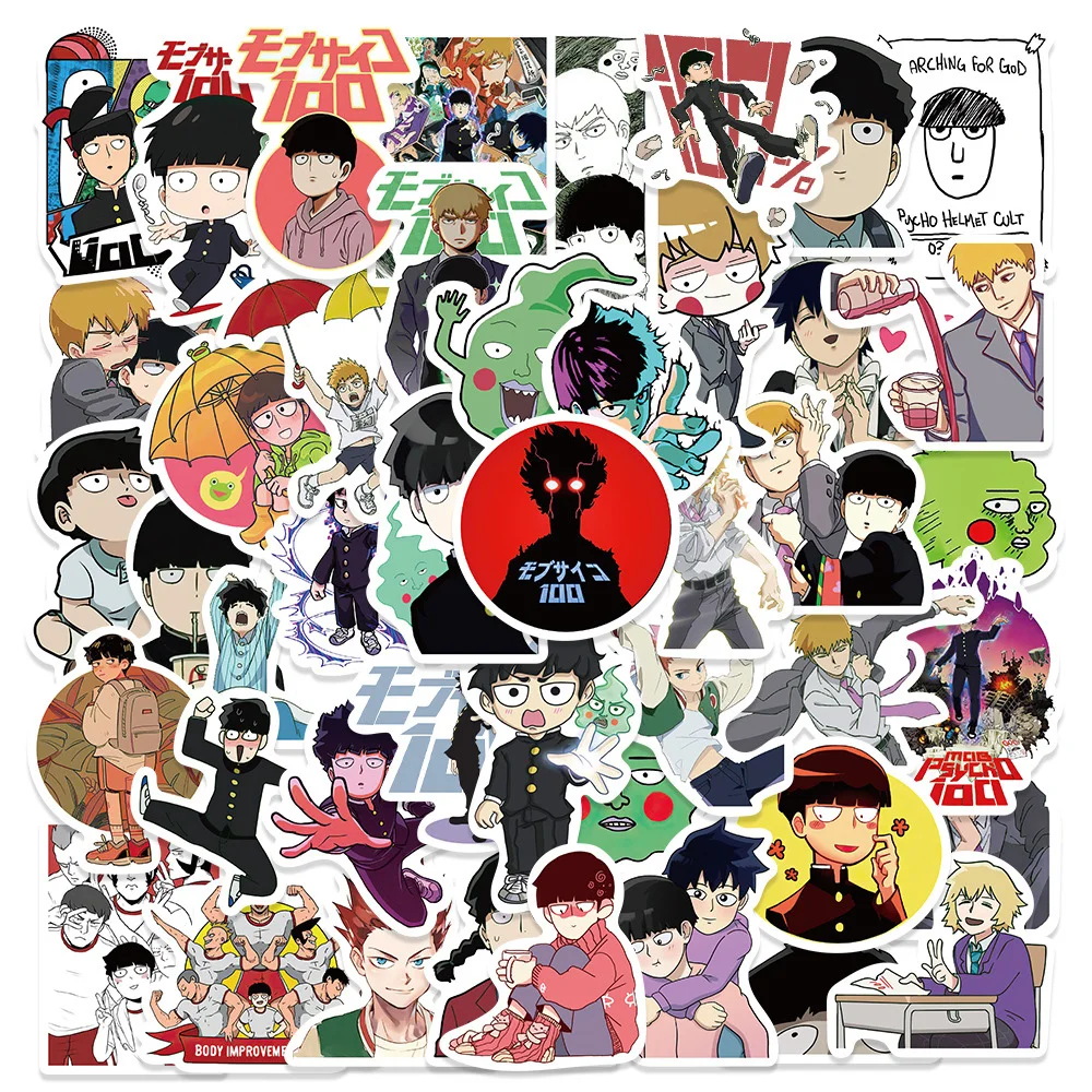 10/30/50pcs Cool Anime Mob Psycho 100 Graffiti Stickers Cartoon Decal for Skateboard Fridge Luggage Waterproof Sticker Wholesal