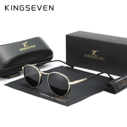 KINGSEVEN Brand Design Causal Round Frame Sunglasses Men Polarized UV400 Luxury Vintage Women Retro Driving Sunscreen Glasses