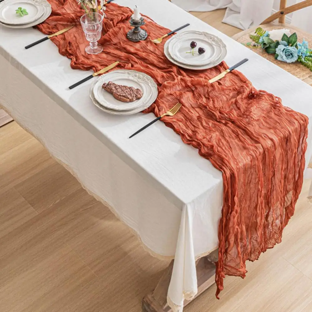 Rustic Cheesecloth Table Runner, Wedding Table Runner, Boho Dining TableRunner Sheer Table Runner for Bridal Shower Baby Shower