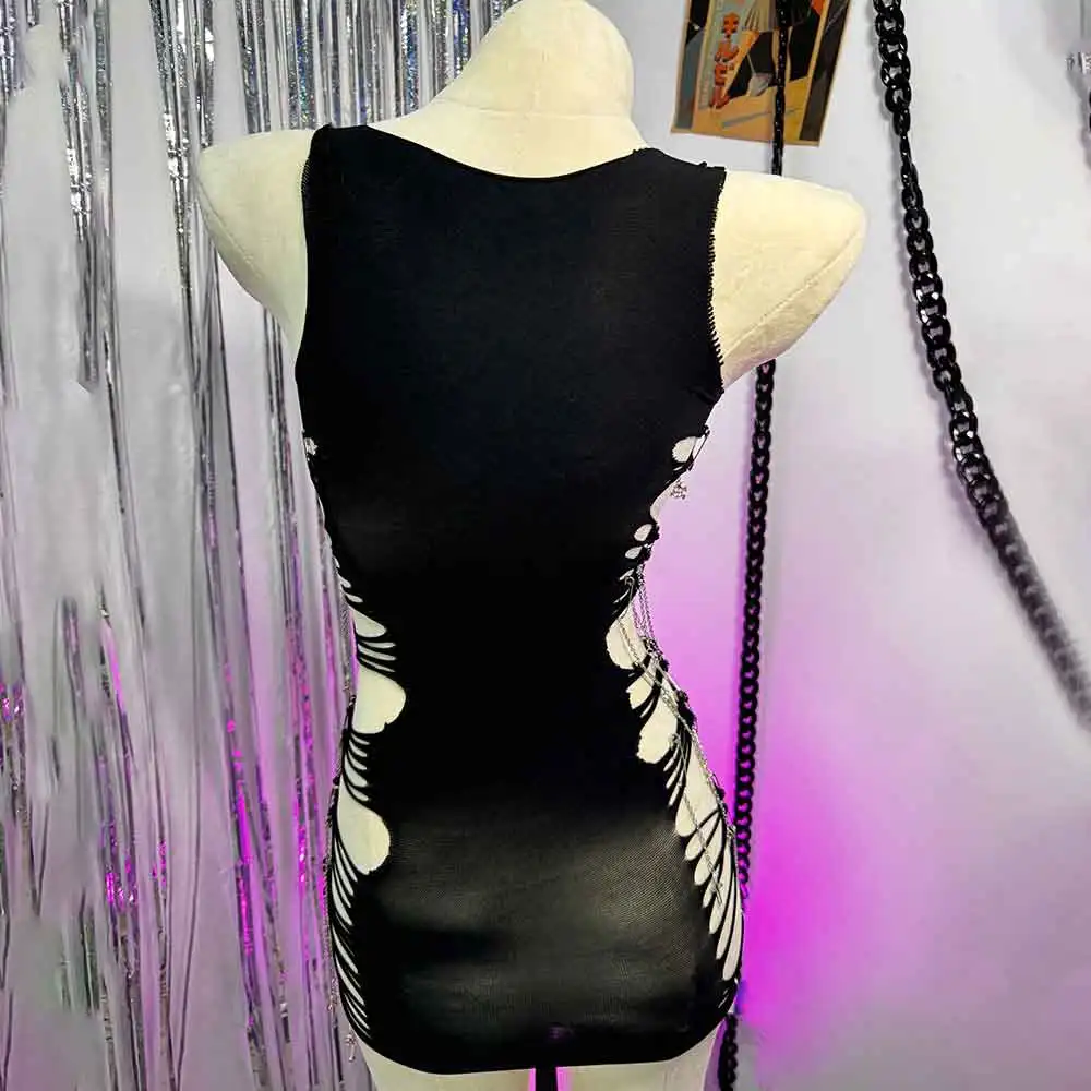 Emo Street Wear Harajuku Fashion Revival Goth Skull Chain E-Girls Grunge Y2K Halter Camisole TOPS Hip Hop Punk Rock Pin