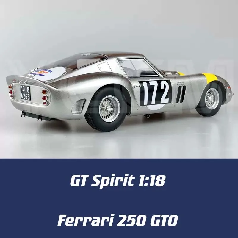 Limited Edition 1:18 1960 Ferrari 250GTO Latte Art Racing Edition Resin Model Car Toys Die-cast Model Classic Car Collectible