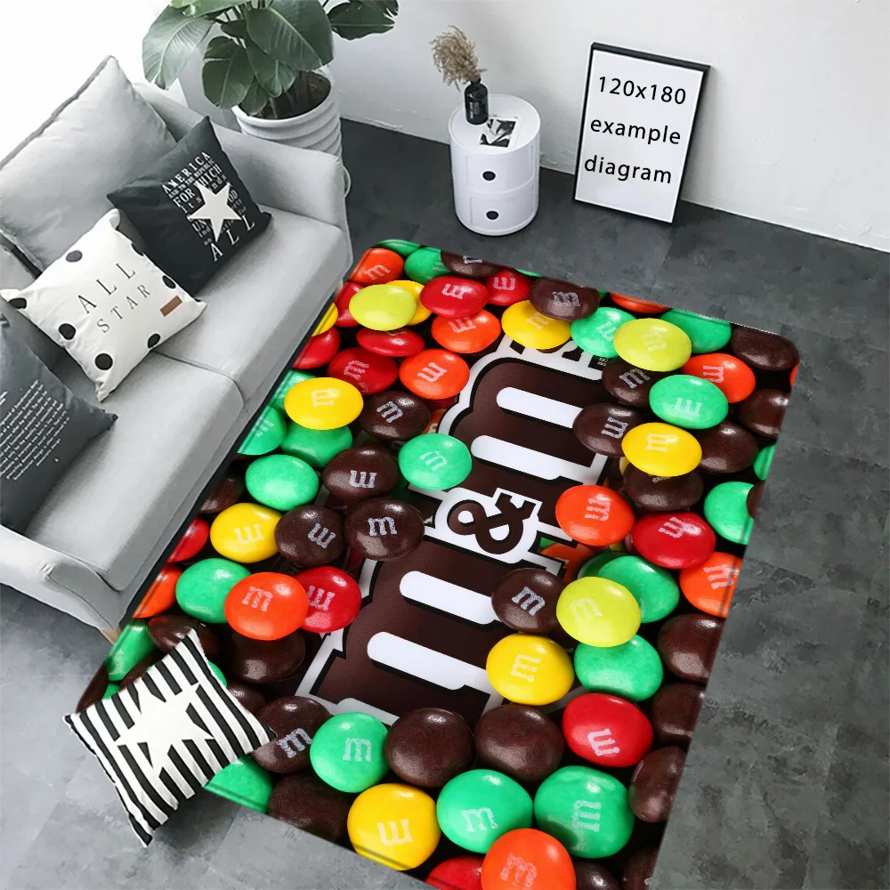 Door Mat M&M Candy Snacks Balcony Non Slip Carpet for Kitchen Rugs Floor Mats Super Absorbent Bathroom Rug Foot Doormat Entrance