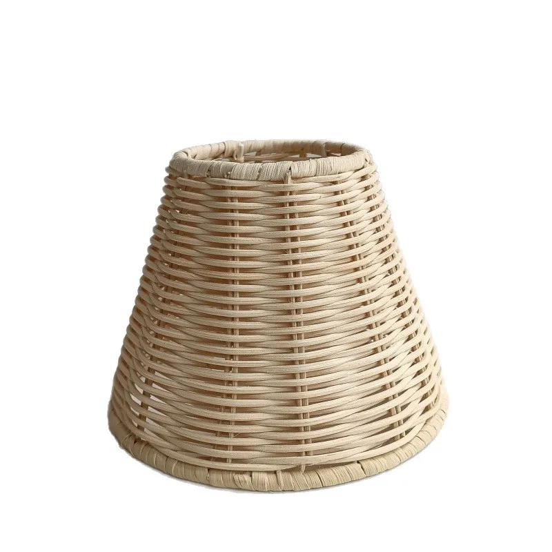 Factory Hot Sale E27 Lampshade Hand-Woven Rattan Lampshade Suitable for All Kinds of DIY Table Lamps Real Rattan Woven Lampshade