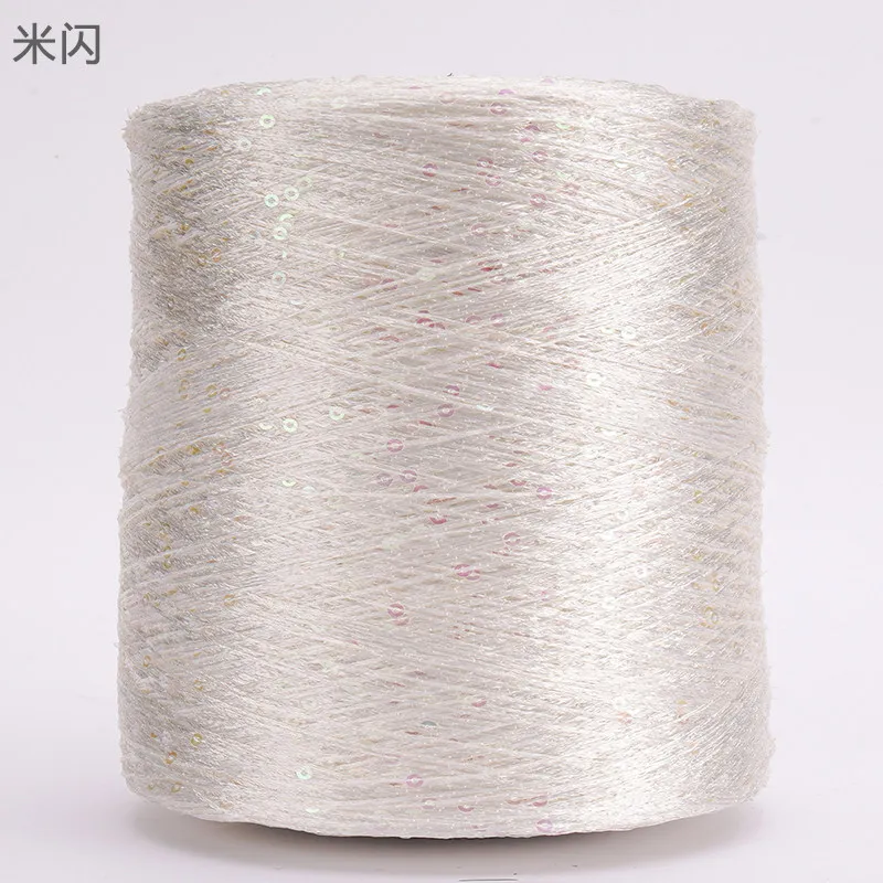 Seiden-Paillettengarn, spezielle merzerisierte Linie, 500 g/Rolle, handgefertigt, zum Selbermachen, 3 mm Pailletten, Handstrickgarn, ThreadDoll-Pullover-Stricklinie