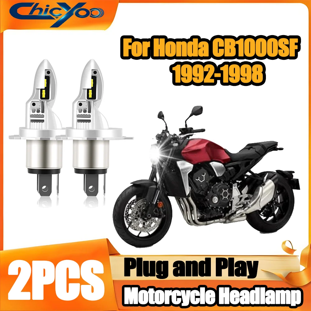 2PCS LED Headlight Bulbs 6000K White 10000LM H4 Motorcycle Head Lamps 12V For Honda CB1000SF 1992 1993 1994 1995 1996 1997 1998
