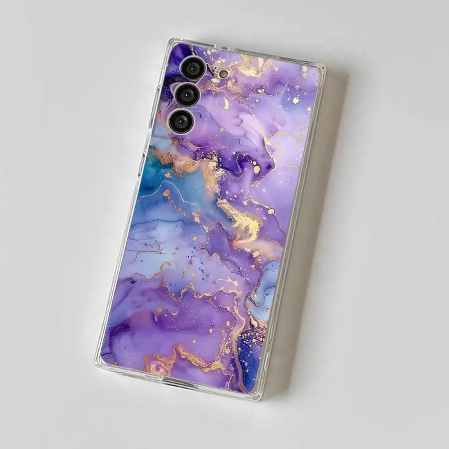 Interessante custodia in marmo per Samsung Galaxy S25 Ultra Note 10 20 Ultra S24 FE S20 S10 Plus S22 S23 S21 Trasparente morbida