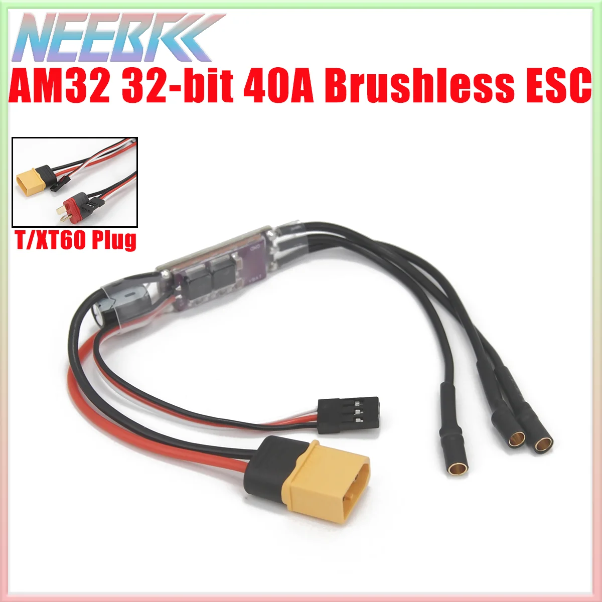 AM32 40A Mini ESC Elektronischer Geschwindigkeitsregler 32bit 2-4S Signalkabel PWM/DSHOT/Sinus für FPV Dron RC Crawler Auto Bürstenloser Motor