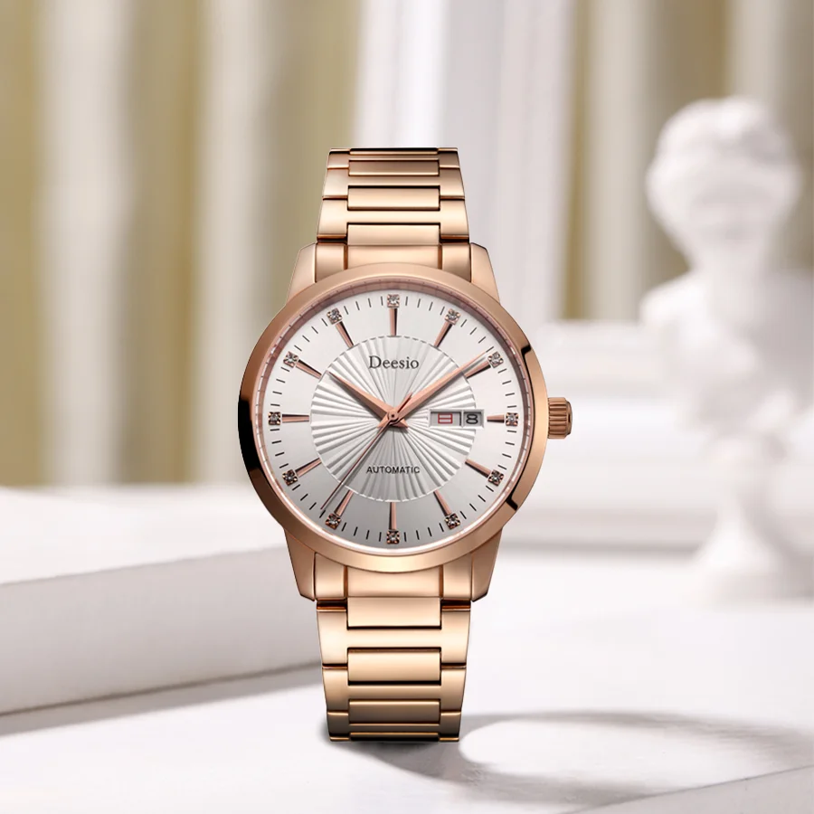 Deesio New Fashion Business Classic Watches for women Luxury Automatic Movement Stainless Steel Women's Watch Christmas gift