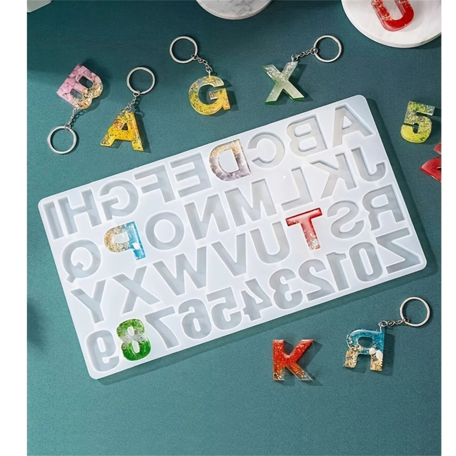Silicone Alphabet Resin Molds,Number Alphabet Jewelry,Silicone Letter Molds for Resin Casting,DIY Craft，fondant chocolate mold view 2