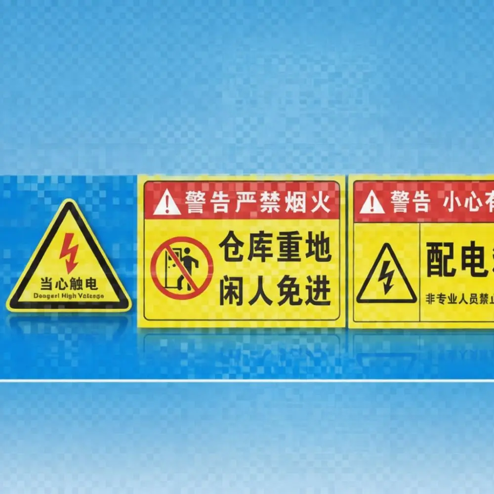 Heavy Duty Warning Board Custom Safety Signage Durable PVC Material Manufacturing Facility Hazard Prevention Labels