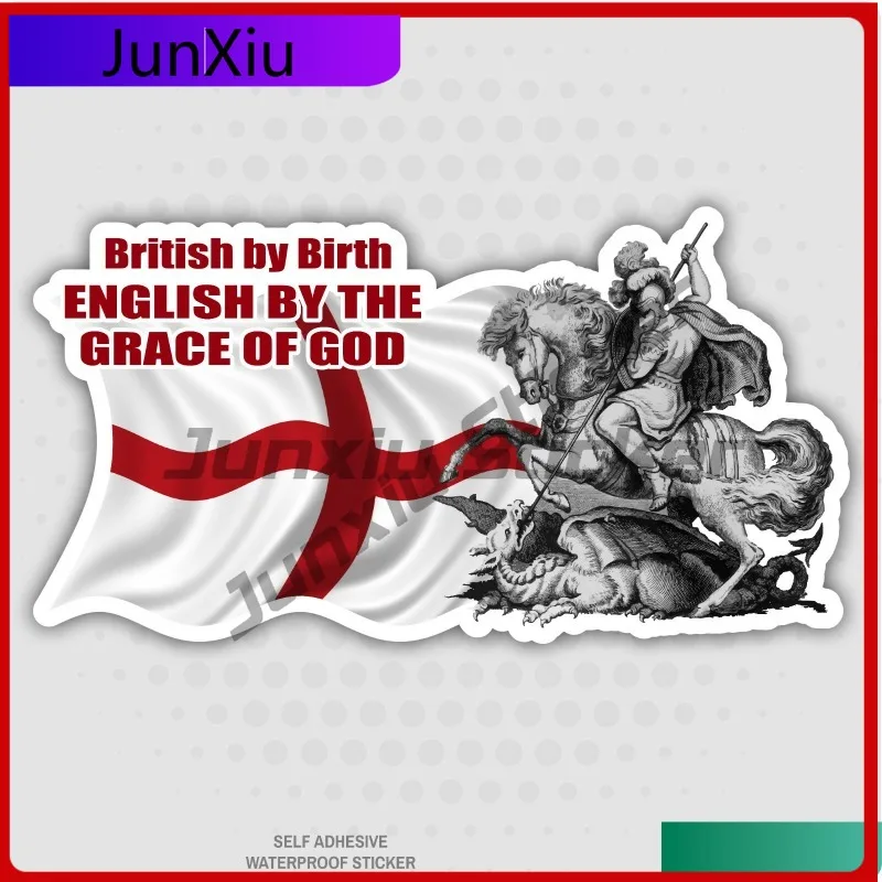

British By Birth Anime Boat Anti Scratch Sticker English By the Grace of God Stickers 103mm x 55mm Car Van iPad Car UV