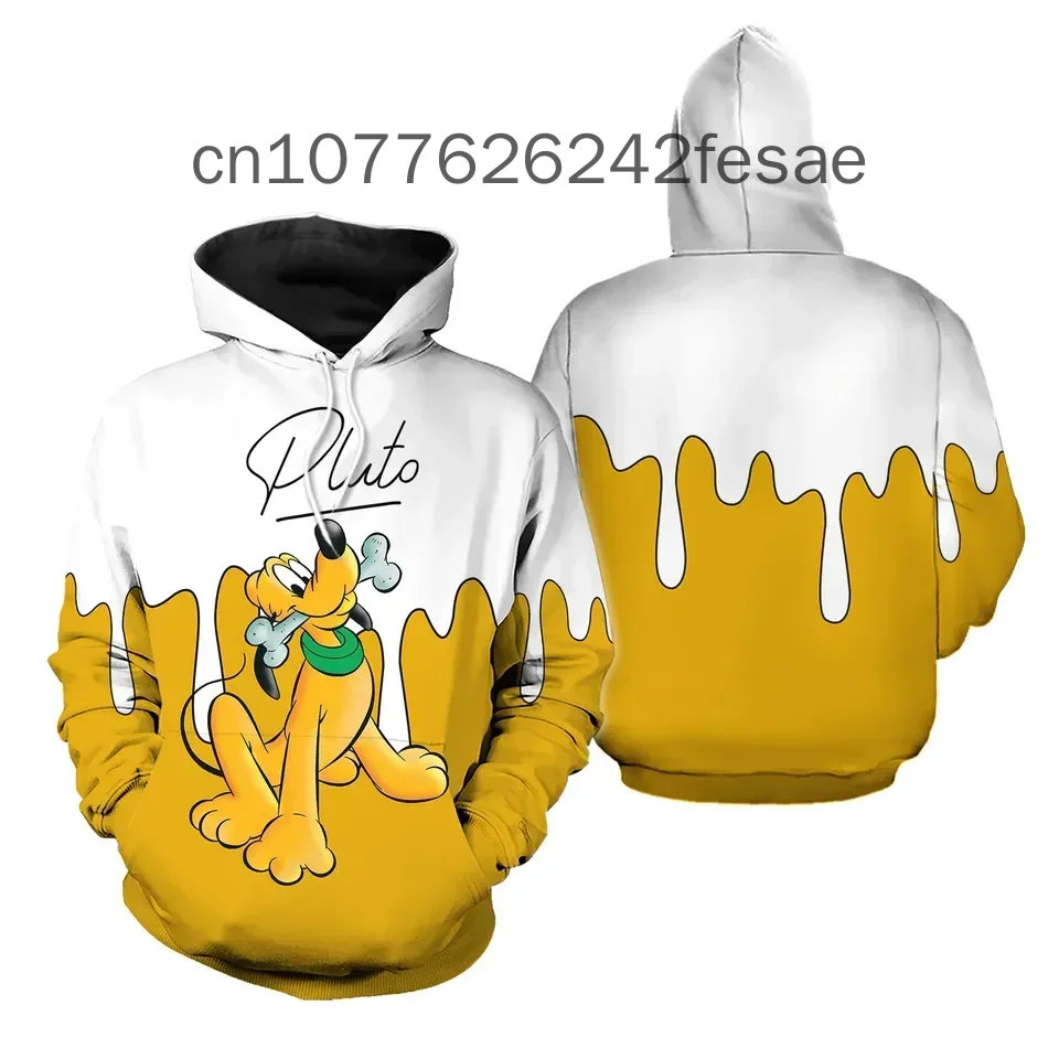 Disney Pluto Dog 3D Hoodie Herren Damen Sweatshirts Lässige Hip Hop Street Clothing Langarm-Sweatshirts für Herren und Damen