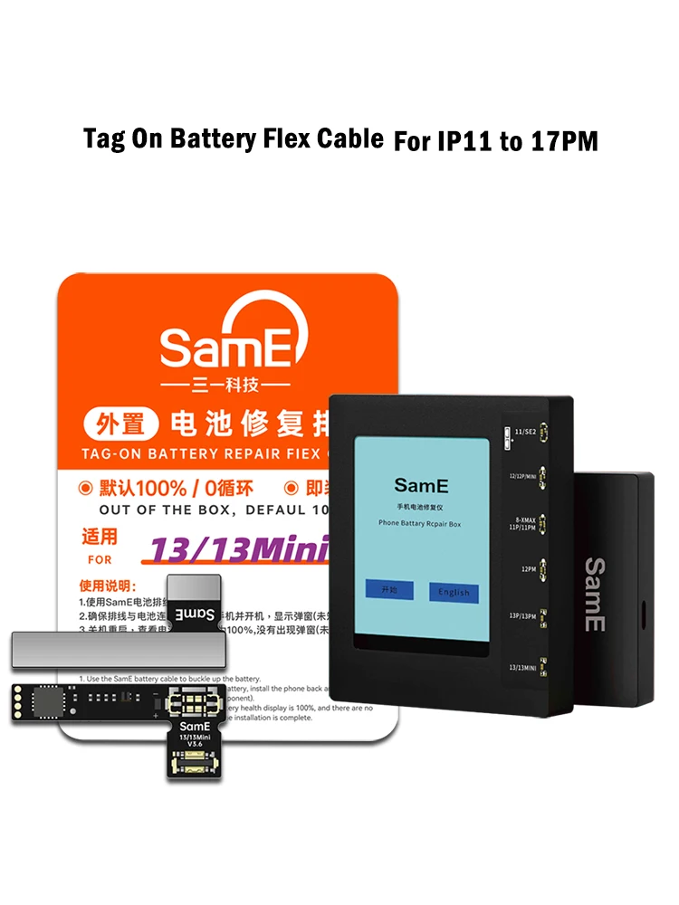 AliExpress NONE 5pc SamE Pre-Programmed Battery Tag-on Flex Cable For iPhone 15 12 11 13 14Pro Max Show 100% Health 0 Cycle Time Repair Tool