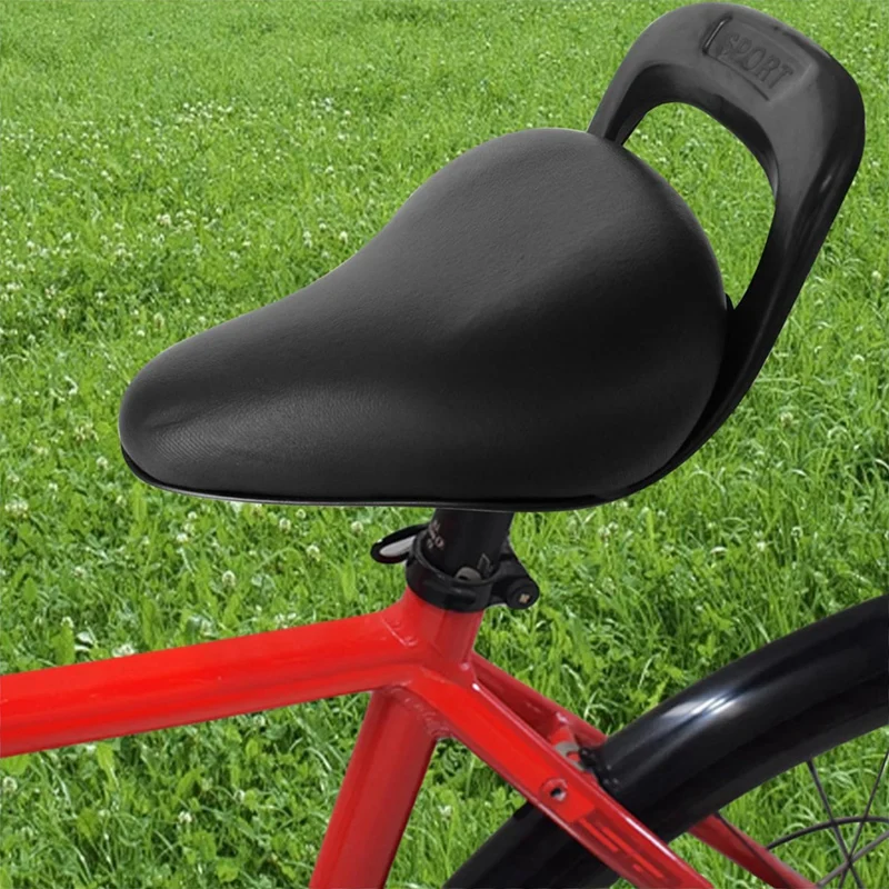 Bike Seat For Kids, Bike Saddle Handled PU Bicycle Seat, Bicycle Child Seat Rear With Handrail