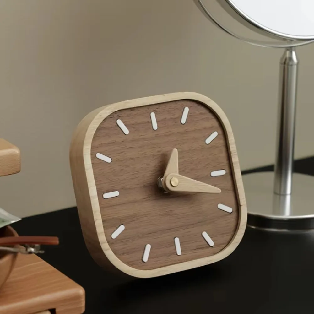 

Home Decoration Retro Tabletop Clock Exquisite Wooden Desk Clock Decorative Silent Clocks Home Decor