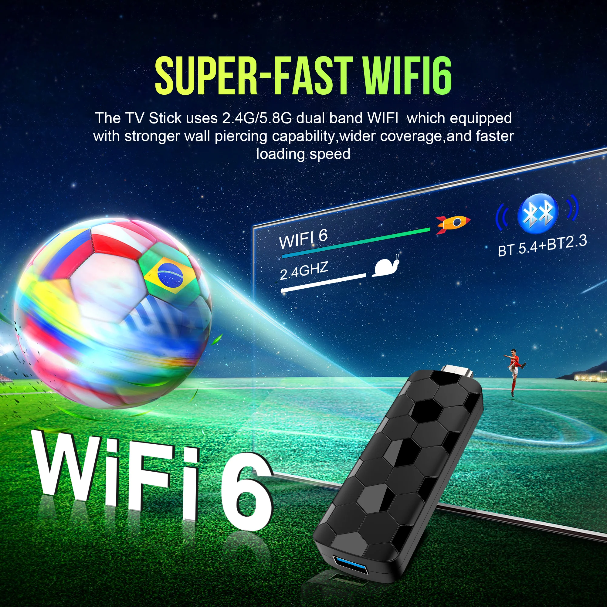 جهاز Android Dual UI TV Stick Mortal R3+ الإصدار العالمي جهاز التحكم عن بعد الصوتي Android14 4K Video Wifi6 Netflix YouTube عصا التلفزيون سريعة البث