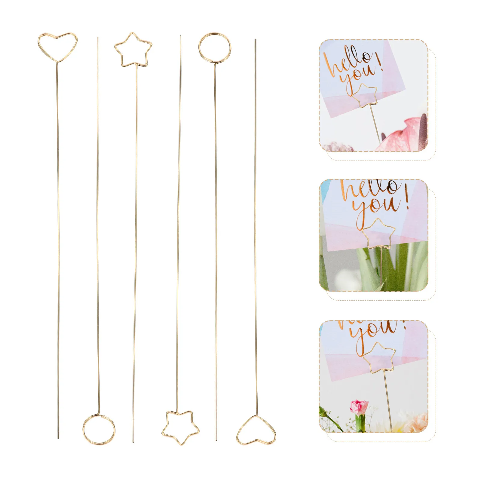 30Pcs Premium Metal Card Holders Golden Finish Designs Circle Heart Star Tabletop Memo Note Clamp Wedding Place Cards