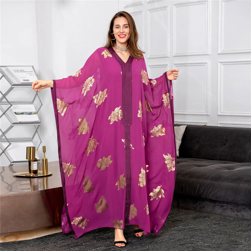 

Eid Abaya Women Muslim Print Bat Sleeve Loose Maxi Dress Turkey Dubai Kaftan Party Ramada Evening Gowns Moroccan Jalabiya Caftan