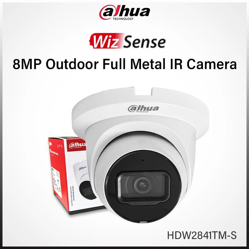 Dahua WizSense 4K IR Network Camera 8MP Starlight Outdoor Full Metal Body IP CCTV IPC-HDW2841TM-S Built-in Mic Smart Home Camera