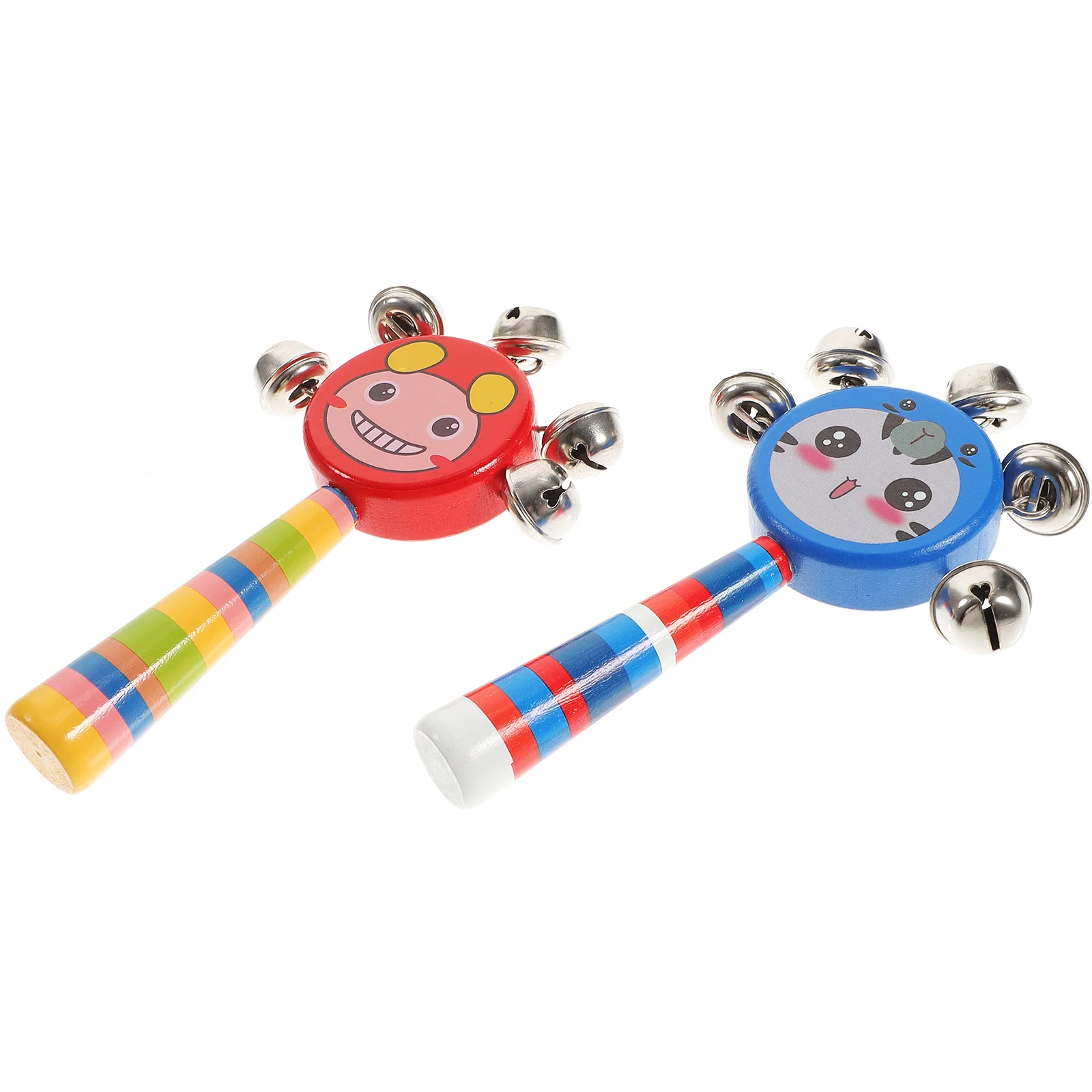 

2 PCS Early Education Educational Hand Bell Infant Musical Baby Handbell Rhythm Toddler Toys Stick Kids Cartoon for