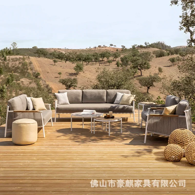 Outdoor Sofa Leisure Beach Waterproof Villa Garden Courtyard Open-air Outdoor Rattan Balcony Tea