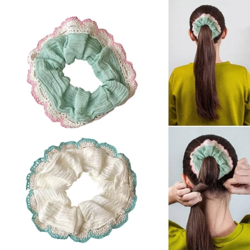 

Hair Scrunchy Updos Hair Tie Lace Hairband Elegant Casual Wear Hairrope Y166